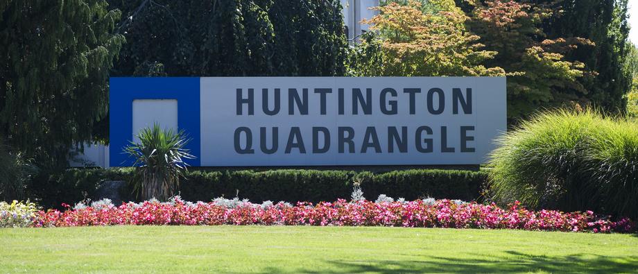 Huntington Quadrangle building sign
